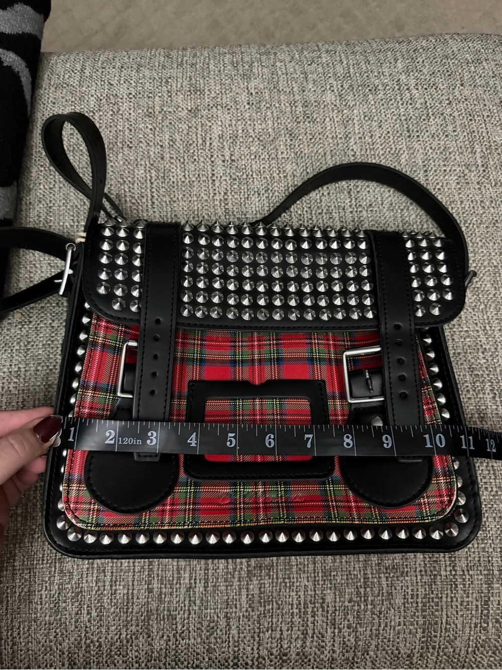 Dr. Martens Leather Satchel Tartan Crossbody